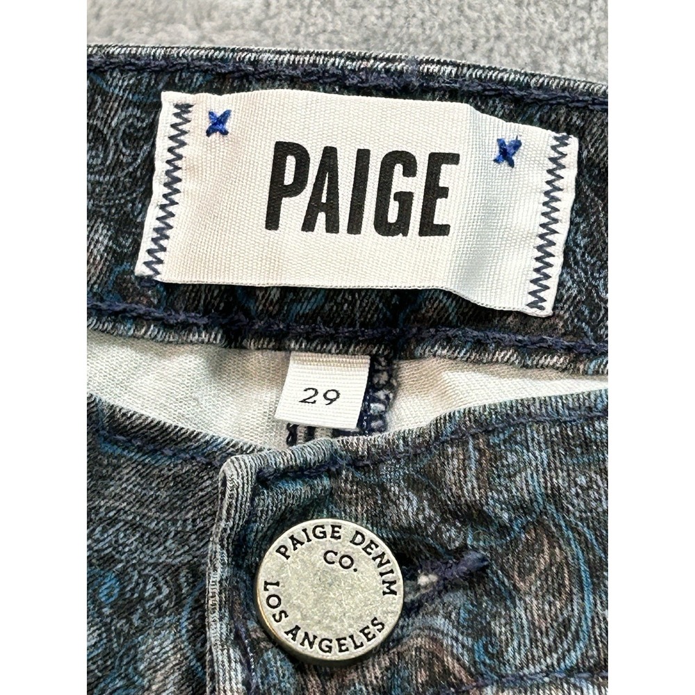 Paige Verdugo Ultra Skinny Jeans Womens Sz 29 Blue Paisley Stretch Beach Walking - Picture 6 of 12